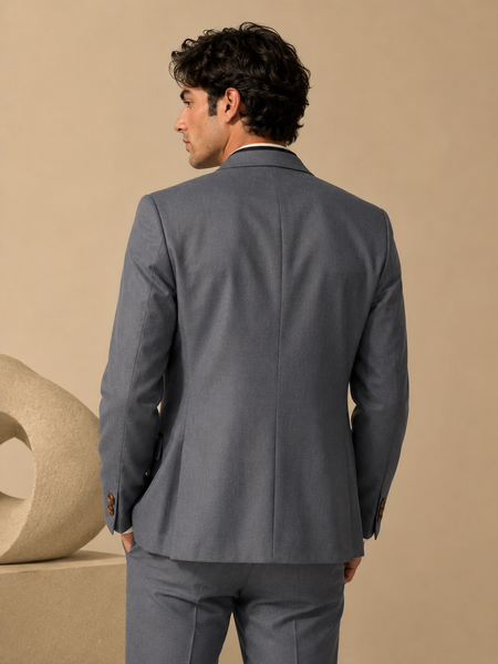 Grey Linen Blazer (Smoked Earl Grey) - MMJCUS005