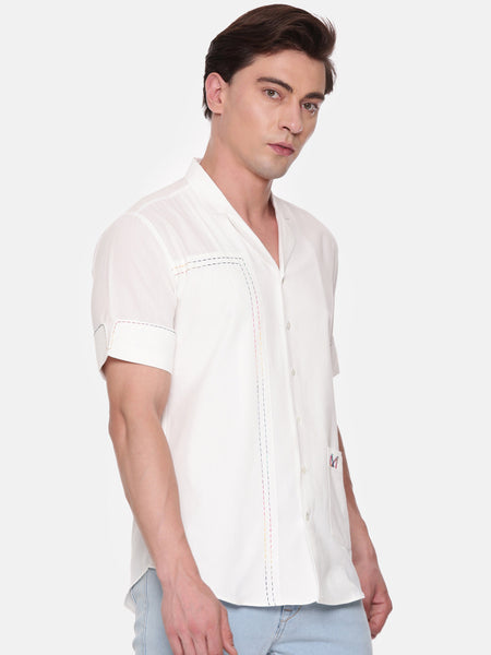 White Short Sleeve Shirt - MM0836