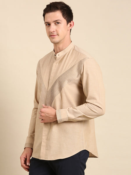 Beige Malai Cotton Shirt - MM0851