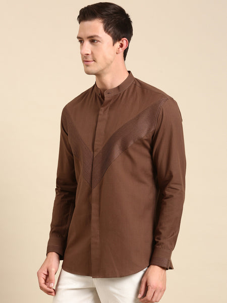 Brown Malai Cotton Shirt - MM0852