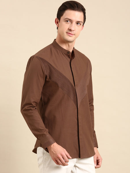 Brown Malai Cotton Shirt - MM0852