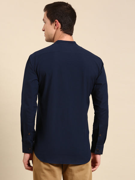 Navy blue Malai Cotton Shirt - MM0853