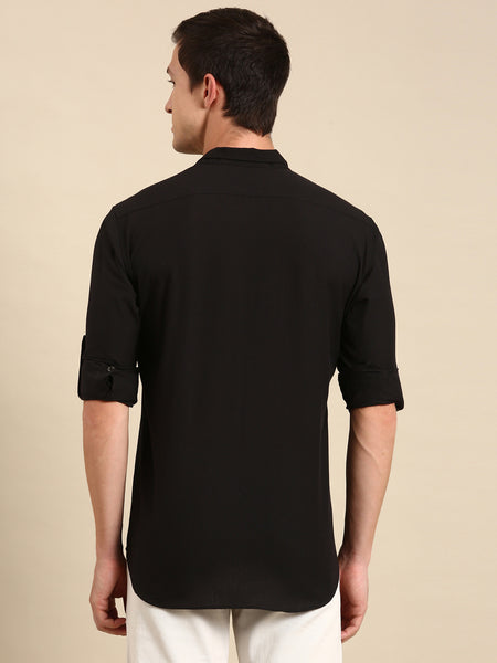 Black Malai Cotton Shirt - MM0855