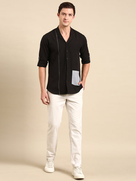 Black Malai Cotton Shirt - MM0855