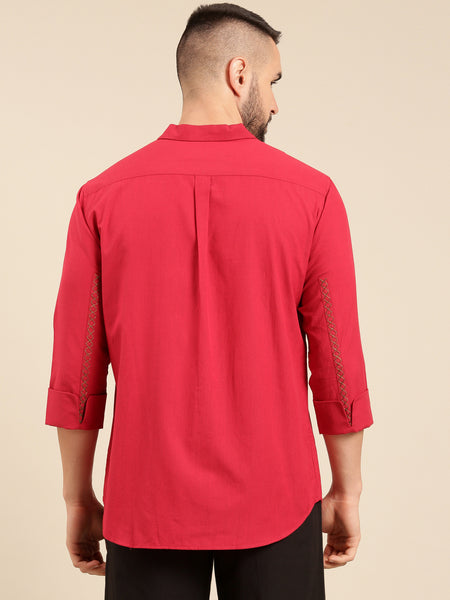 Red Malai Cotton Shirt - MM0856