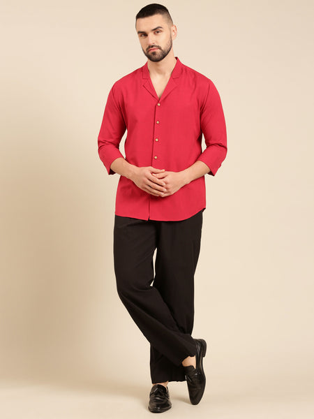 Red Malai Cotton Shirt - MM0856