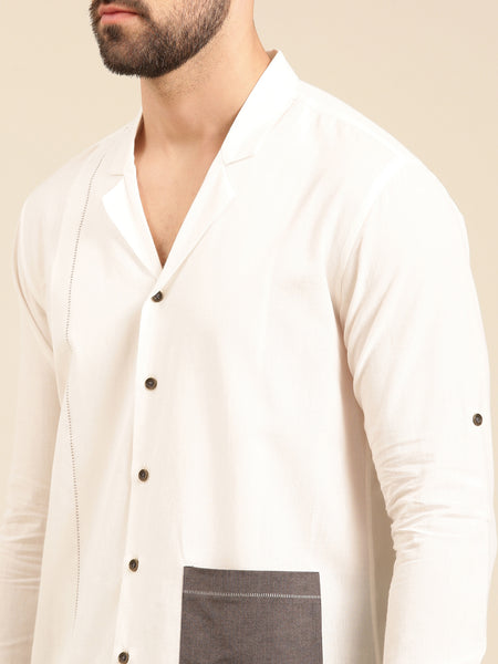 White Malai Cotton Shirt - MM0860