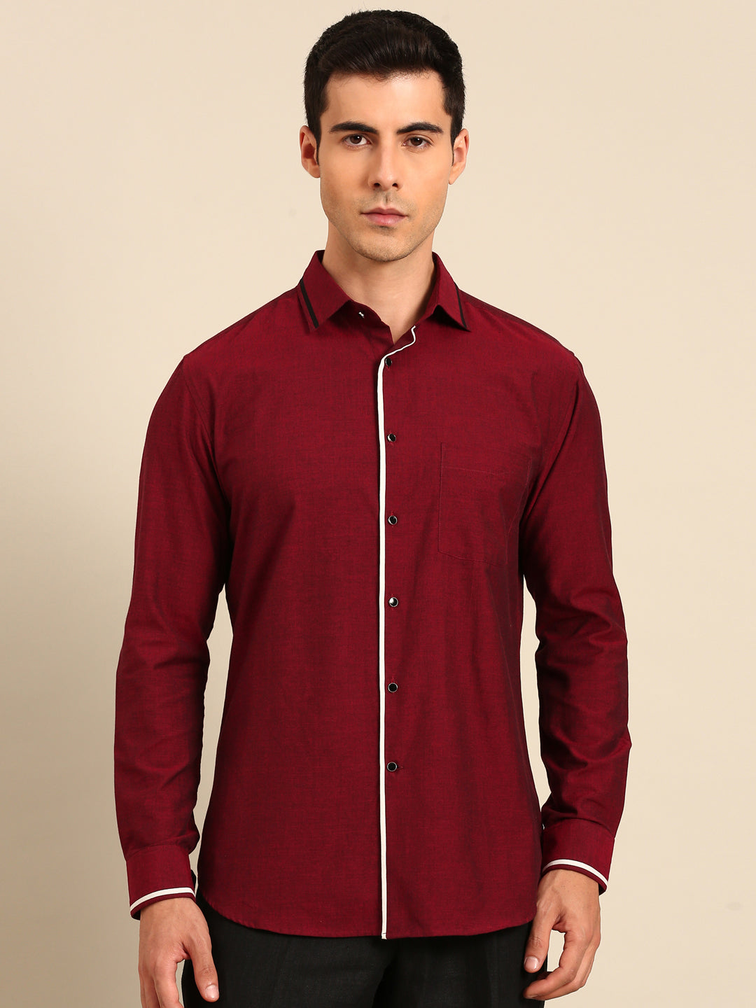 Maroon Malai Cotton Shirt  -  MM0912