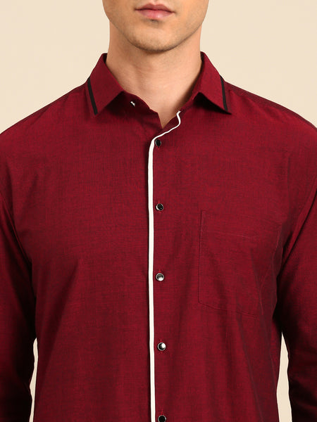 Maroon Malai Cotton Shirt  -  MM0912