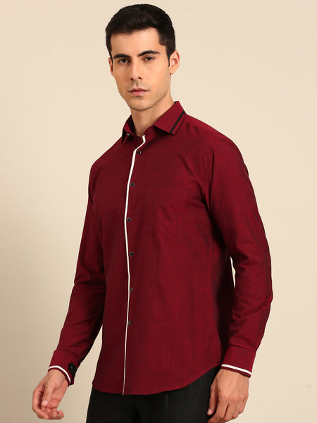 Maroon Malai Cotton Shirt  -  MM0912