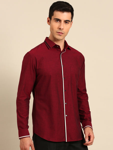 Maroon Malai Cotton Shirt  -  MM0912