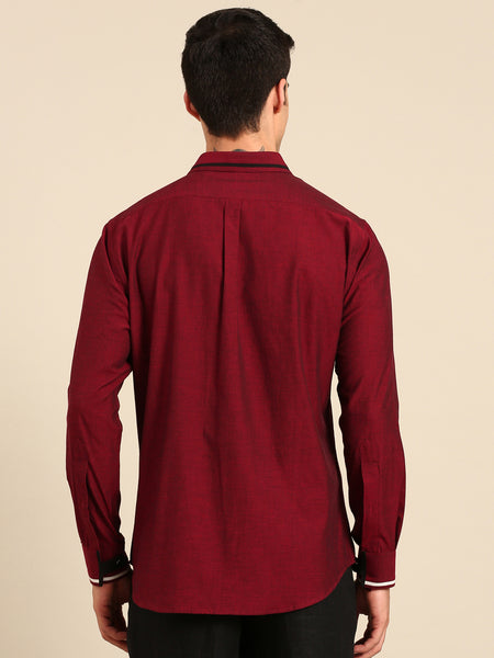 Maroon Malai Cotton Shirt  -  MM0912