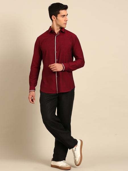 Maroon Malai Cotton Shirt  -  MM0912