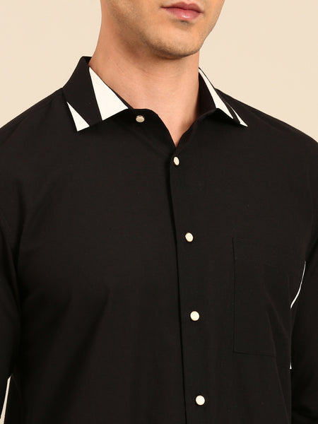 Black Malai Cotton Shirt  -  MM0913