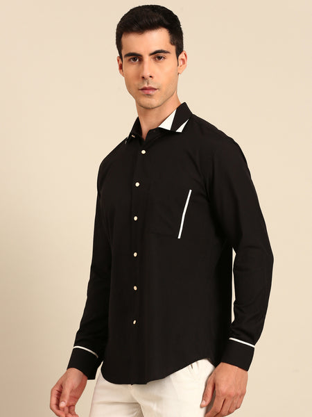 Black Malai Cotton Shirt  -  MM0913