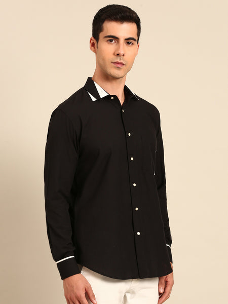 Black Malai Cotton Shirt  -  MM0913