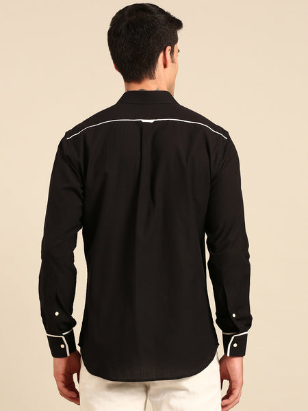 Black Malai Cotton Shirt  -  MM0913