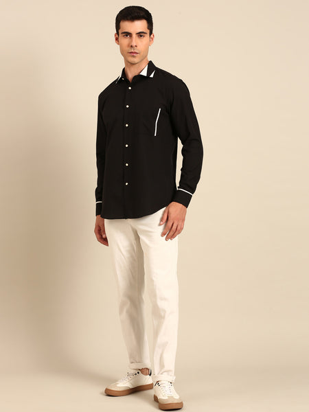 Black Malai Cotton Shirt  -  MM0913