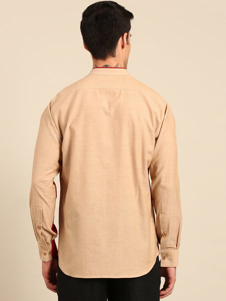 Beige Maroon Malai Cotton Shirt -  MM0917