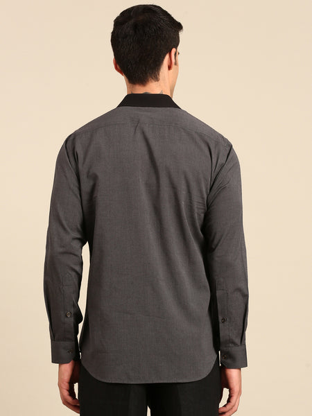Charcoal Black Malai Cotton Shirt -  MM0919