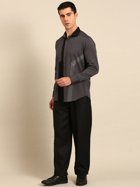 Charcoal Black Malai Cotton Shirt -  MM0919