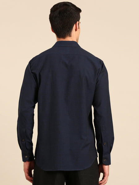 Navy Blue Malai Cotton Shirt -  MM0920