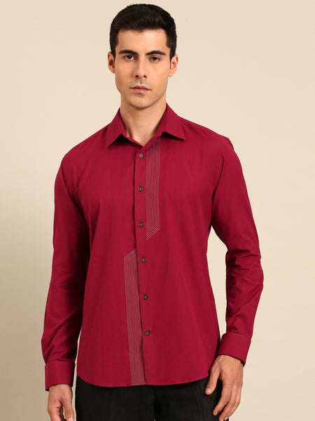 Red Malai Cotton Shirt -  MM0921