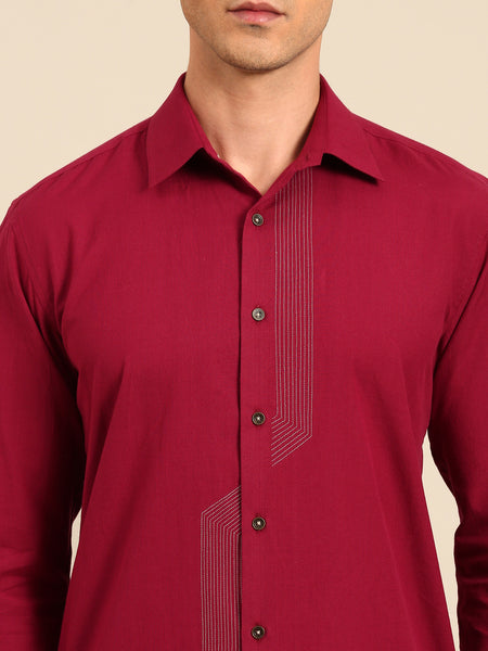 Red Malai Cotton Shirt -  MM0921