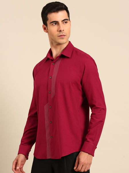 Red Malai Cotton Shirt -  MM0921