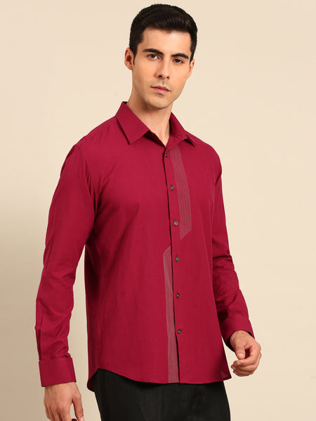 Red Malai Cotton Shirt -  MM0921
