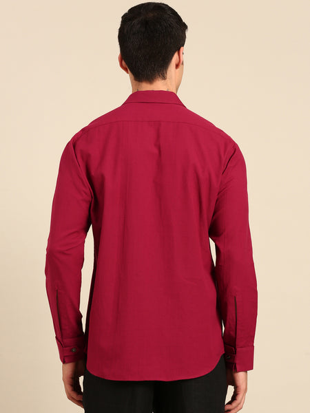 Red Malai Cotton Shirt -  MM0921