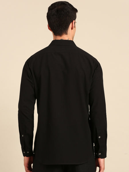 Black & Grey Malai Cotton Shirt -  MM0922