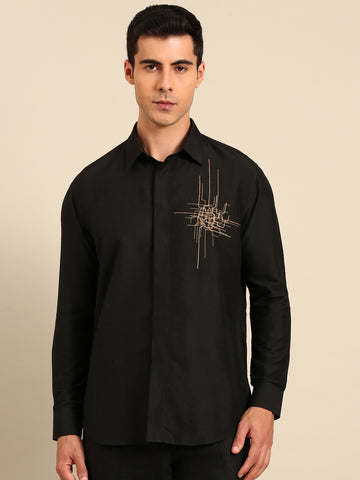 Black Malai Cotton Shirt -  MM0923