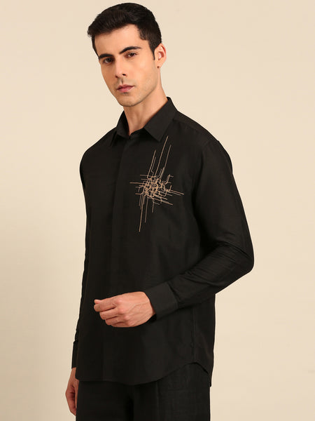 Black Malai Cotton Shirt -  MM0923
