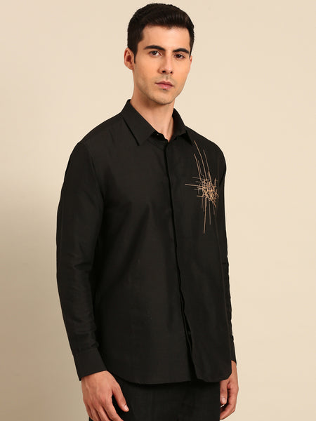 Black Malai Cotton Shirt -  MM0923