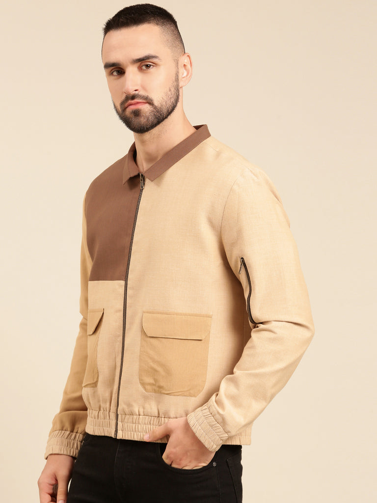 Buy online Beige Polyester Bomber Jacket from Jackets for Men by Camey for  ₹1699 at 51% off | 2024 Limeroad.com