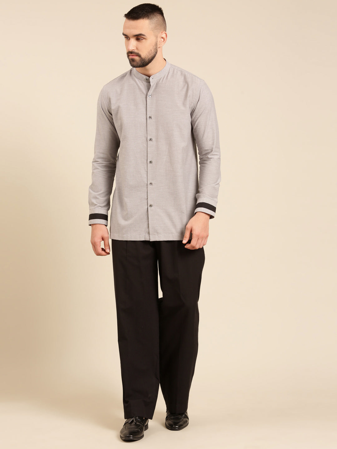Black Pant Grey Shirt Cord Set - MMCRSET003