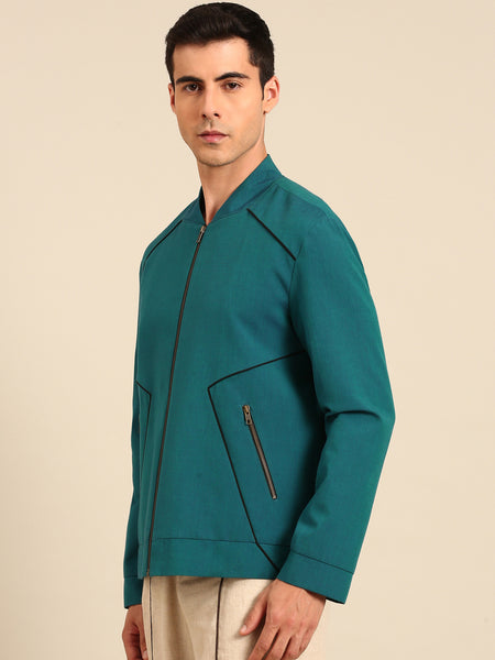 Beige Pant Green Bomber Jacket Cord Set - MMCRSET007