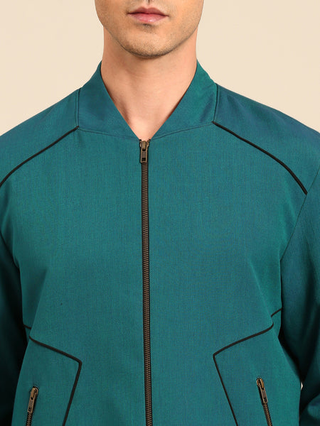 Beige Pant Green Bomber Jacket Cord Set - MMCRSET007