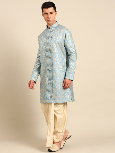 Beige Silk/Cotton Dhoti Pants - MMDHOTI011