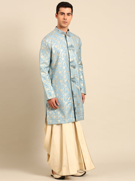 Beige Silk/Cotton Dhoti Pants - MMDHOTI011