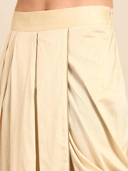 Beige Silk/Cotton Dhoti Pants - MMDHOTI011