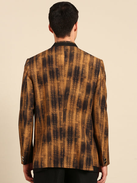 Brown Black Muslin Bandhgala - MMJ0173