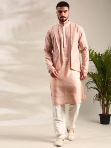 Pink Chanderi Kurta Set - MMK0622