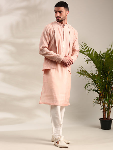 Pink Chanderi Kurta Set - MMK0622