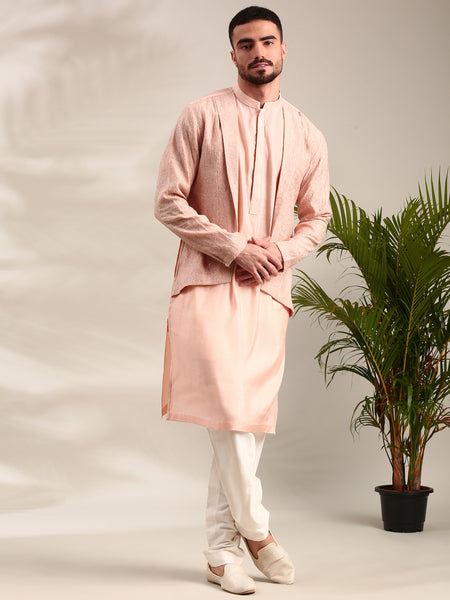 Pink Chanderi Kurta Set - MMK0622