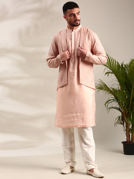 Pink Chanderi Kurta Set - MMK0622