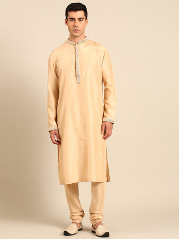 Gold RT Silk Kurta Set - MMK0645