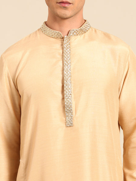Gold RT Silk Kurta Set - MMK0645