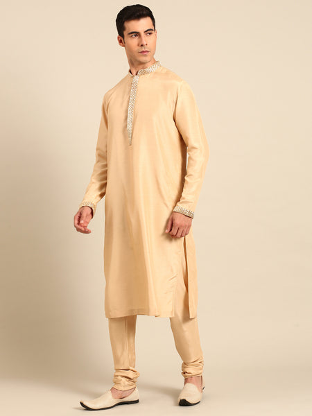 Gold RT Silk Kurta Set - MMK0645